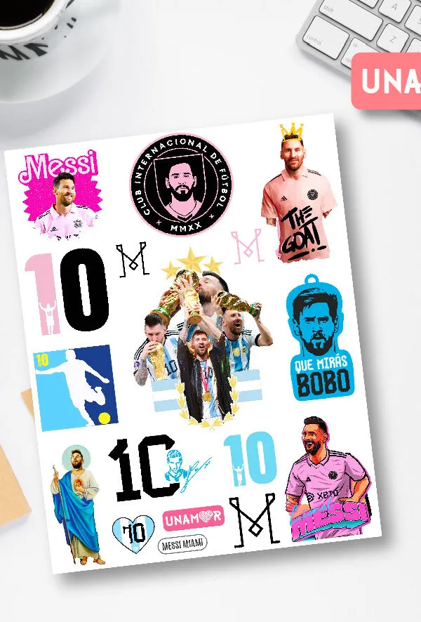 VINILO DECORATIVO - STICKER MESSI MIAMI - 7740