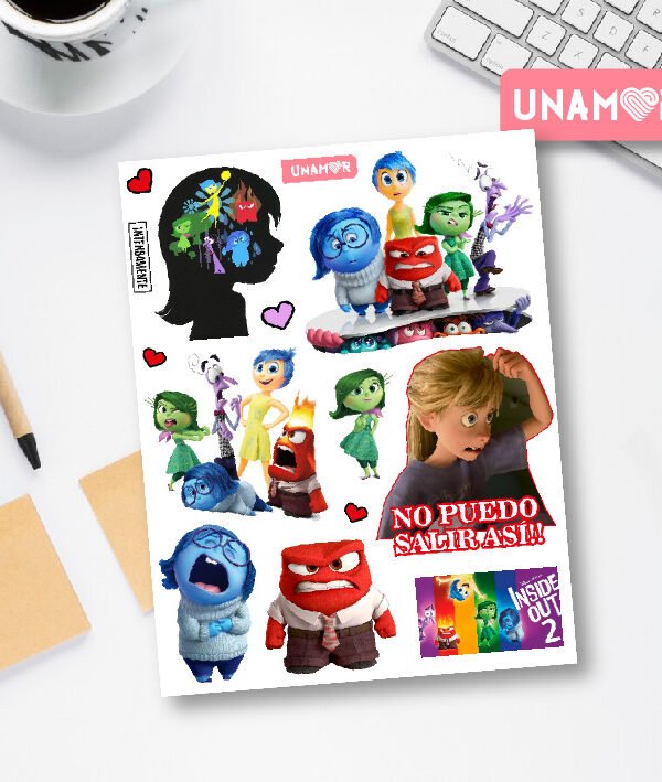 Planchita de Stickers adhesivos Intensamente - 7804