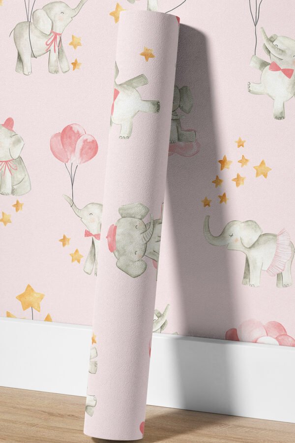 VINILO MULTIUSOS ANIMALITOS ELEFANTES ROSAS