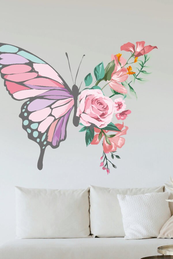 VINILO DECORATIVO - MARIPOSA FLORAL - 5017