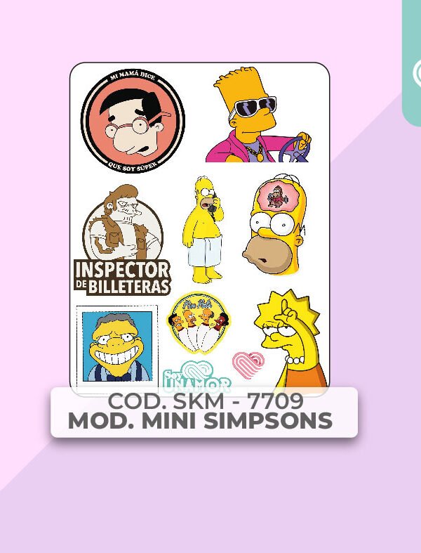 Planchita de Stickers adhesivos Simpsons - 7709