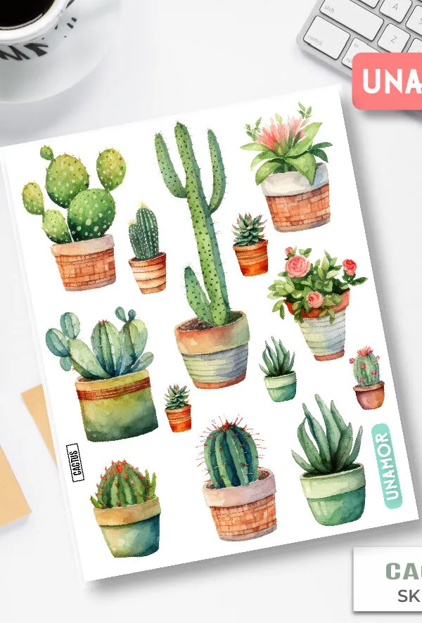 VINILO DECORATIVO - STICKER CACTUS - 7787