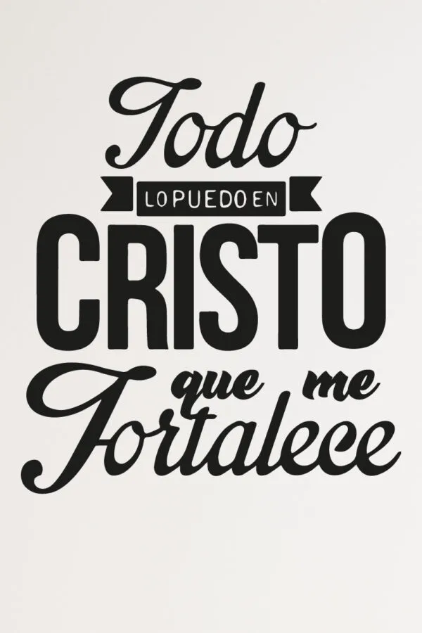 VINILO DECORATIVO - CRISTO ME FORTALECE - 9079