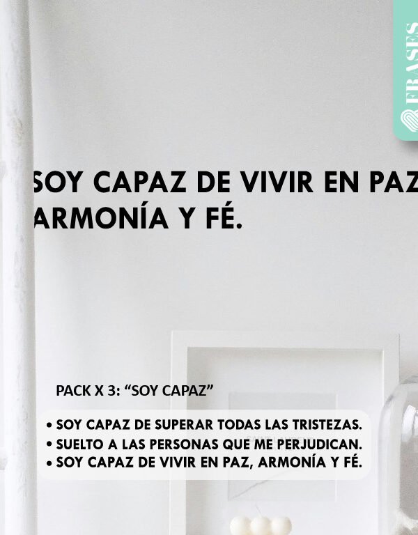 VINILO DECORATIVO - PACK X3: SOY CAPAZ - 1554
