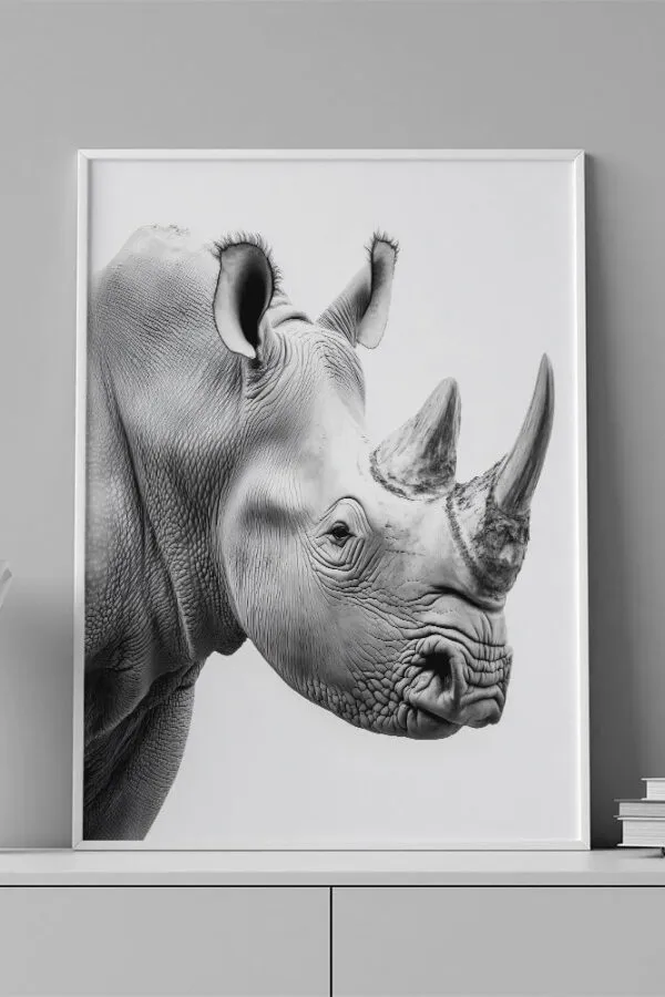 VINILO DECORATIVO - LAMINA ANIMAL RINOCERONTE - 0063