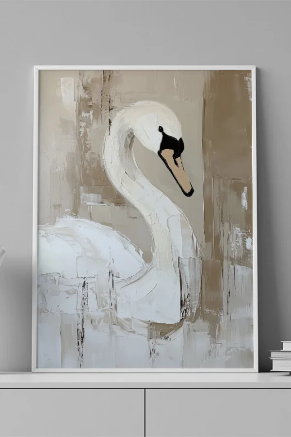 VINILO DECORATIVO - LAMINA ANIMAL CISNE - 0074