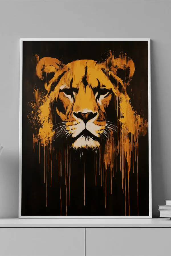 VINILO DECORATIVO - LAMINA ANIMAL LEÓN - 0076