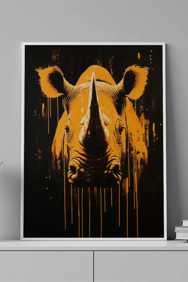 VINILO DECORATIVO - LAMINA ANIMAL RINOCERONTE- 0078
