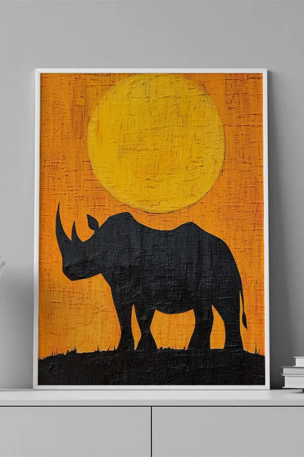 VINILO DECORATIVO - LAMINA ANIMAL RINOCERONTE - 0083