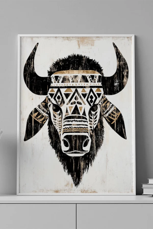 VINILO DECORATIVO - LAMINA ANIMAL BUFALO - 0093