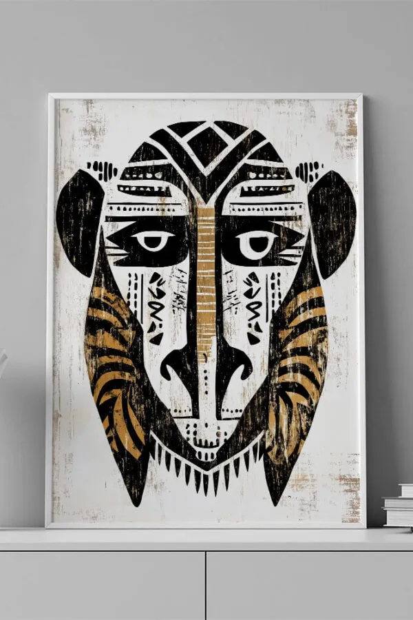 VINILO DECORATIVO - LAMINA ANIMAL BABUINO - 0095