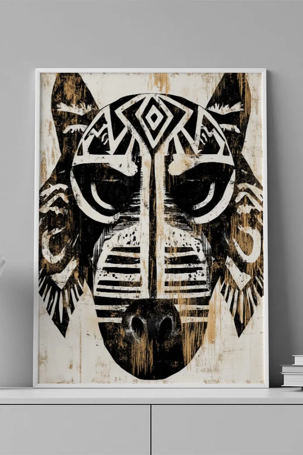 VINILO DECORATIVO - LAMINA ANIMAL LOBO - 0099