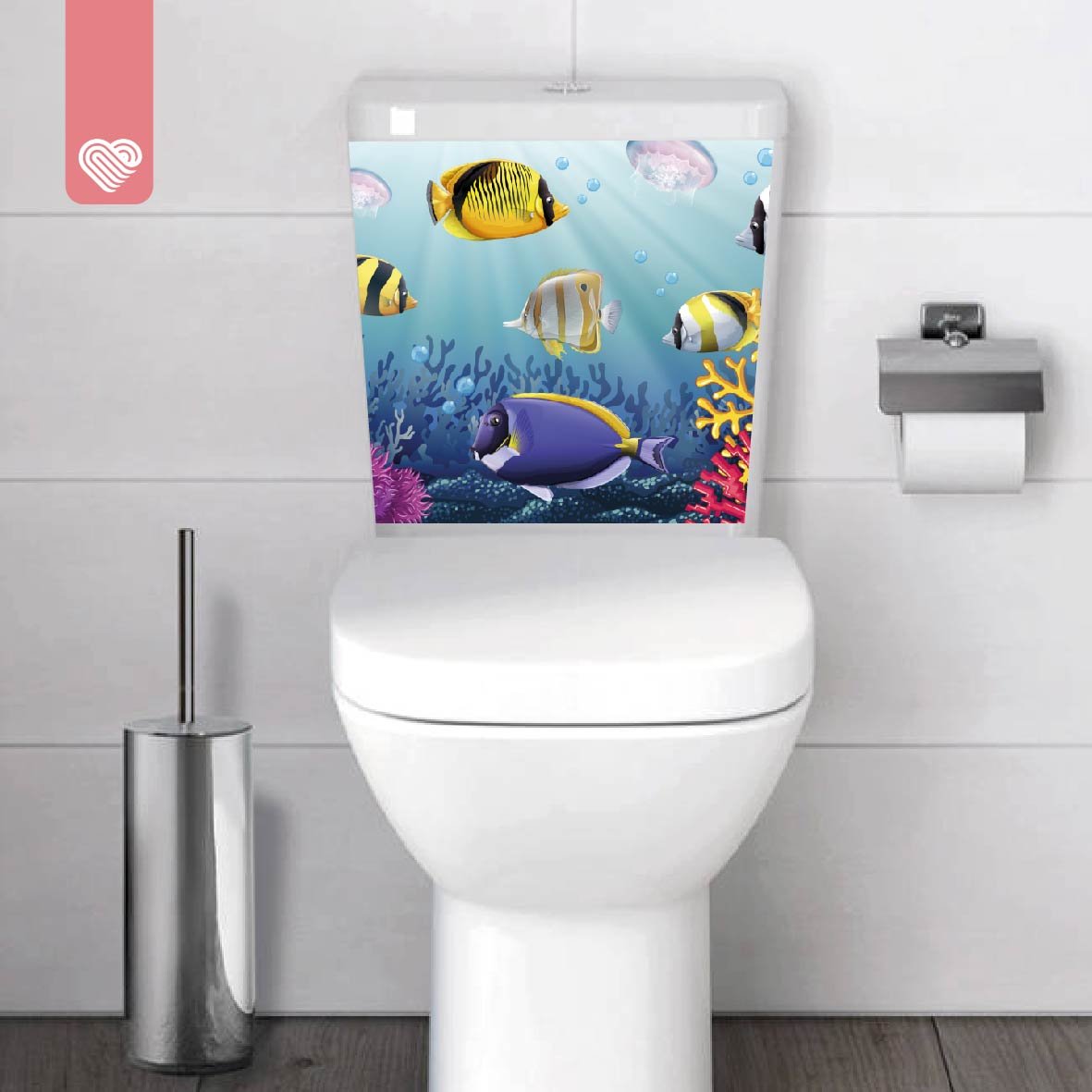 VINILO DECORATIVO - INODORO PECES - 8050
