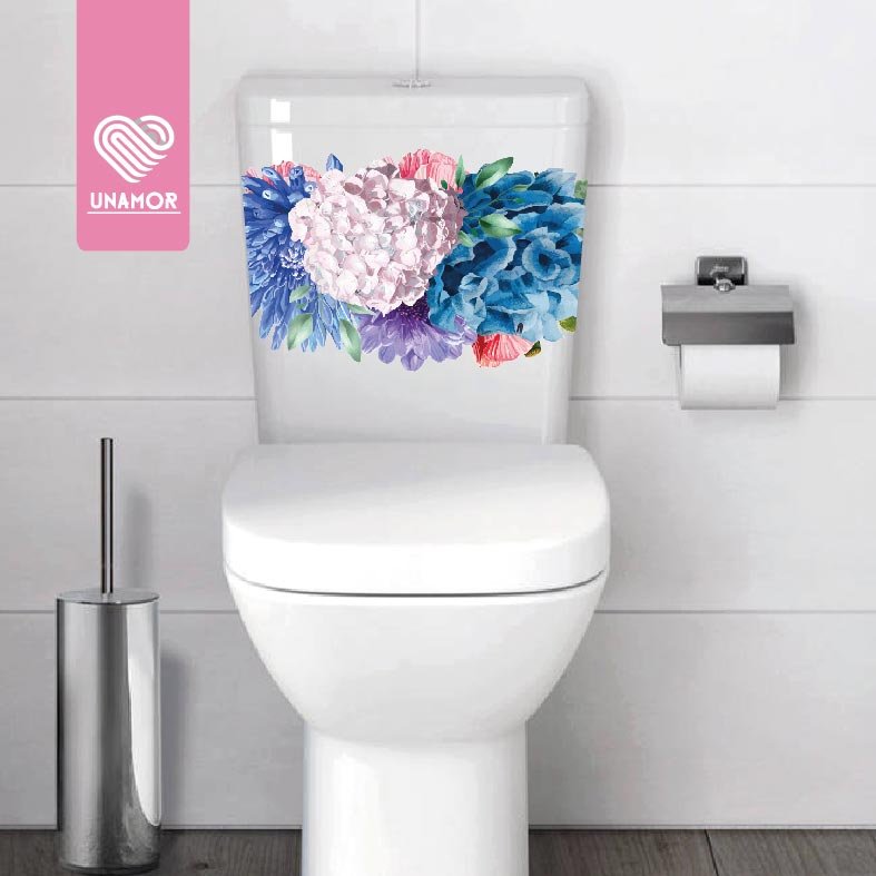 BANO WEB 03 3 VINILO DECORATIVO - INODORO FLORAL - 5450