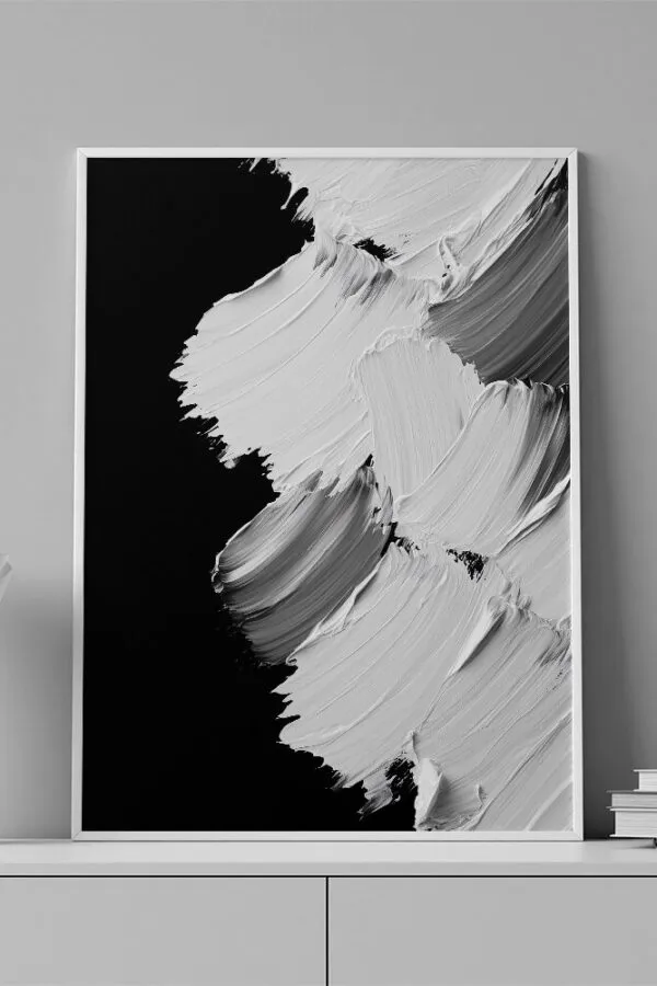 VINILO DECORATIVO - LAMINA BRUSH - 0025 - ACUARELA BLANCO Y NEGRO