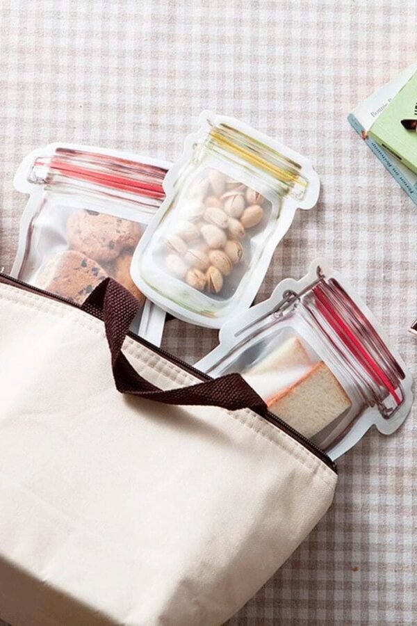 Bolsa Hermética Reutilizable Forma Frasco Zipper Chica