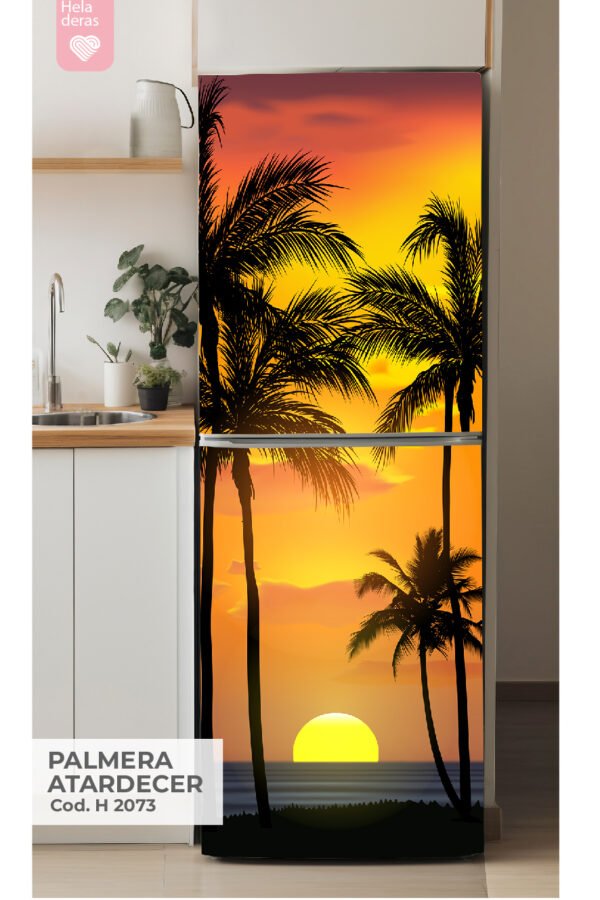 VINILO PARA HELADERA - PALMERA ATARDECER - H 2073