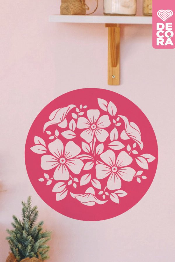 VINILO DECORATIVO - FLORES CIRCULO - 10120