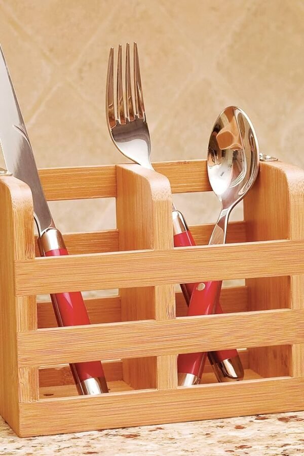 Cubiertero Porta Cubiertos Utensilios Bambú