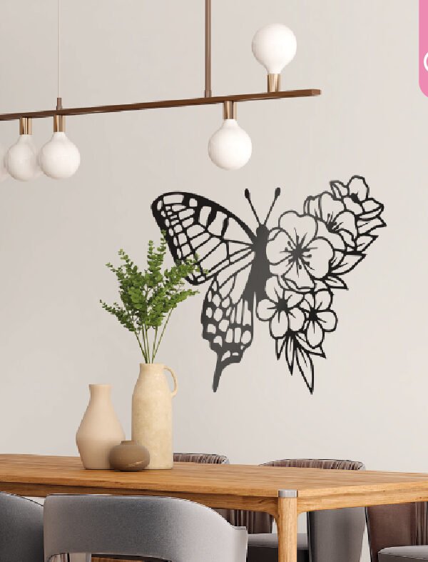 VINILO DECORATIVO - MARIPOSA FLORAL -  5005