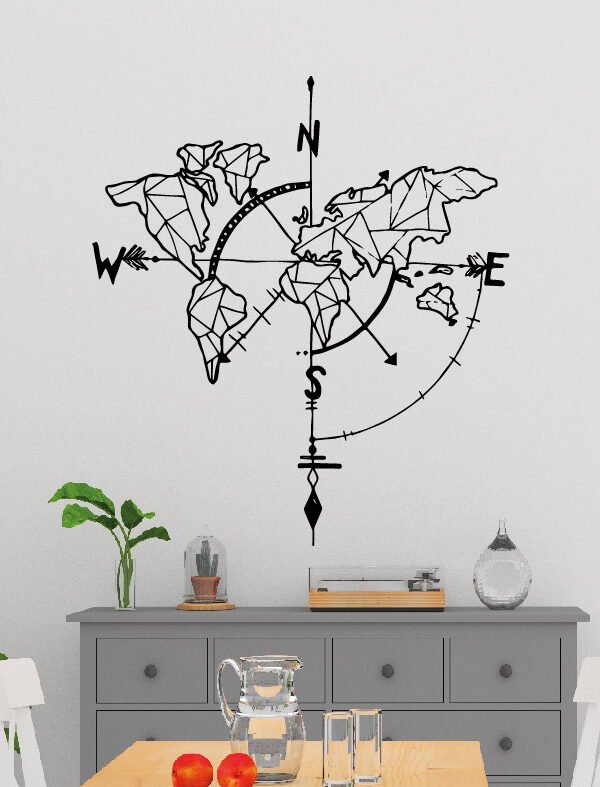 VINILO DECORATIVO - MAPA PUNTOS CARDINALES - 5063