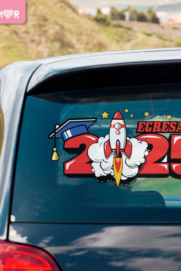 VINILO DECORATIVO - VINILO IMPRESO DECO COHETE 2025 O 2026 - 20268