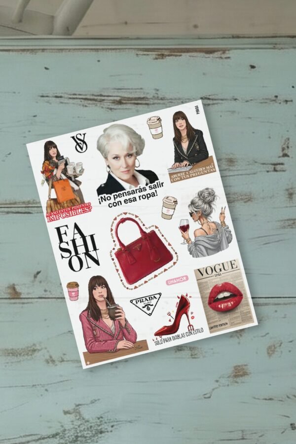VINILO DECORATIVO - STICKER EL DIABLO VISTE A LA MODA -