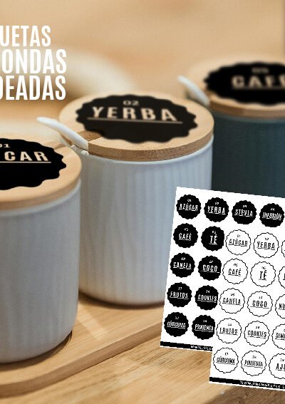 ETIQUETAS CONDIMENTOS REDONDAS GRANDES