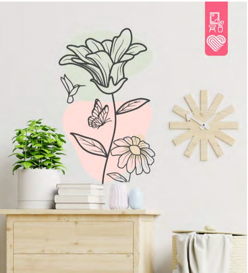 VINILO DECORATIVO - FLORAL COLORES MINIMALISTA ANTONIA - 5481