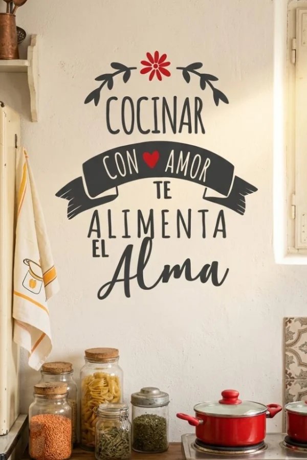 VINILO DECORATIVO - COCINAR CON AMOR - 1250