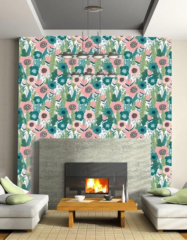 VINILO MULTIUSOS FLORAL ACUARELA