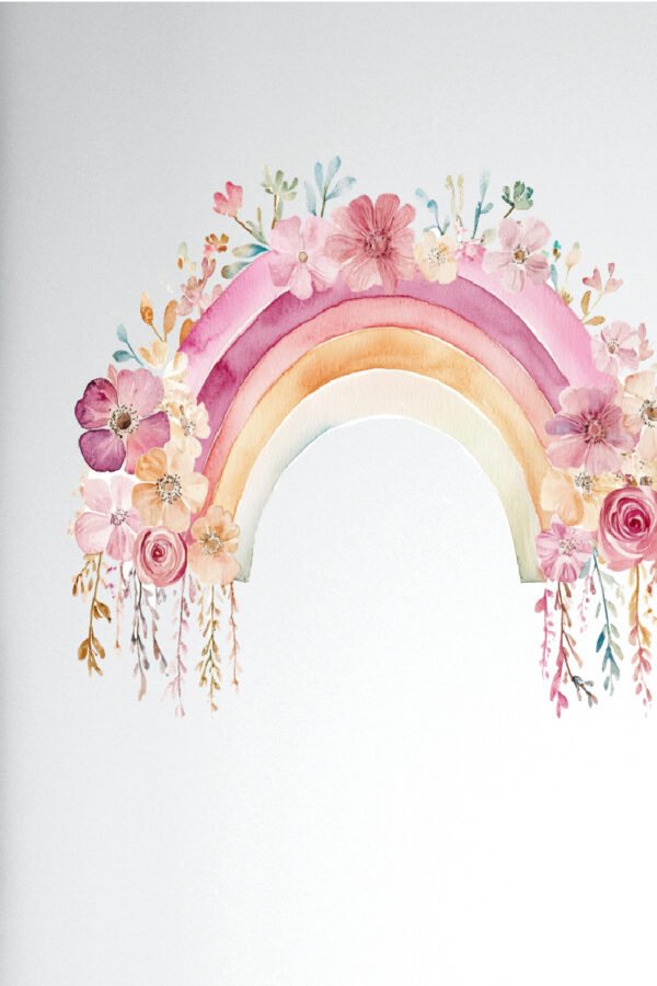 vinilo de arcoiris floral