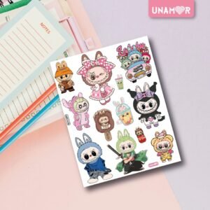 Planchita de Stickers adhesivos Labubu Viajera - 7795