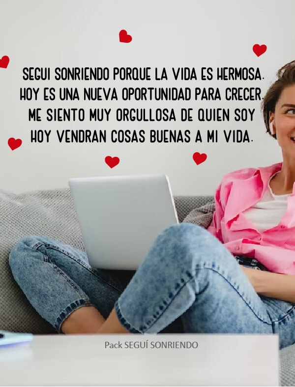 VINILO DECORATIVO - PACK SEGUÍ SONRIENDO - 1607