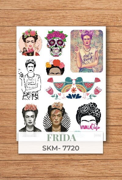 Planchita de Stickers adhesivos 7720 - MINI FRIDA