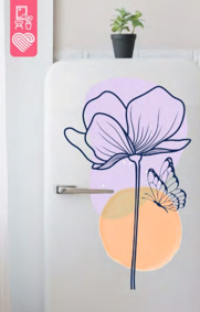 VINILO DECORATIVO - FLORAL COLORES MINIMALISTA MORA - 5484