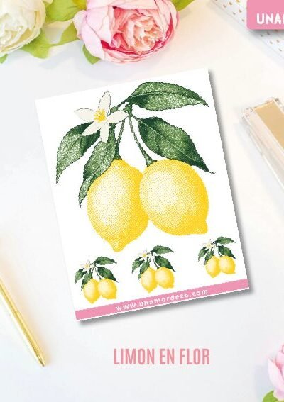 VINILO DECO INDIVIDUALES - LIMÓN EN FLOR