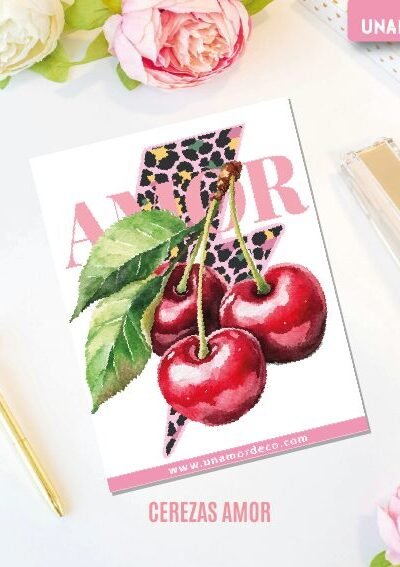 VINILO DECO INDIVIDUALES - CEREZAS AMOR