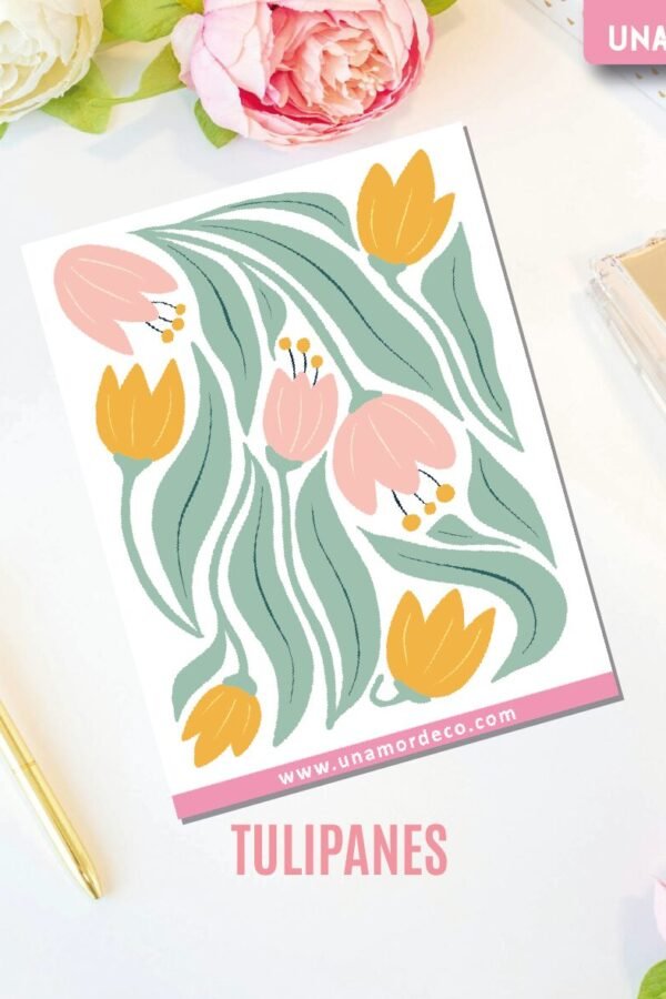 VINILO DECO INDIVIDUALES - TULIPANES