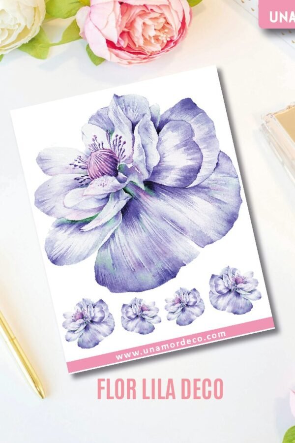 VINILO DECO INDIVIDUALES - FLOR LILA DECO