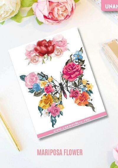VINILO DECO INDIVIDUALES - MARIPOSA FLOWER