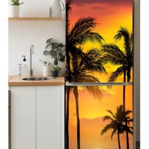 VINILO PARA HELADERA - PALMERA ATARDECER - H 2073 -