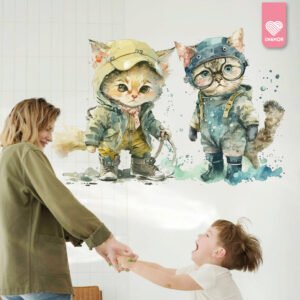 vinilo de gatitos amigos