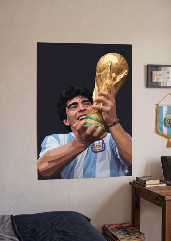 POSTER ADHESIVO - MARADONA
