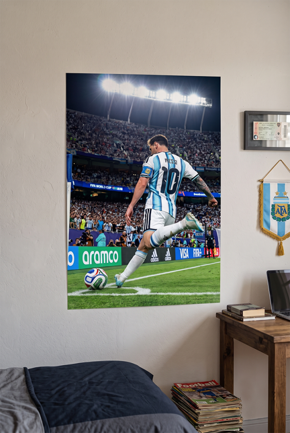 POSTER ADHESIVO - MESSI CORNER