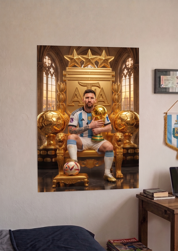 POSTER ADHESIVO - MESSI EL REY