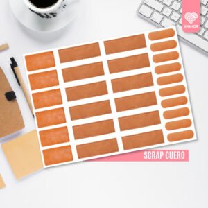 Etiquetas adhesivas rotuladoras simil cuero