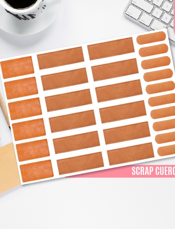 Etiquetas adhesivas rotuladoras simil cuero