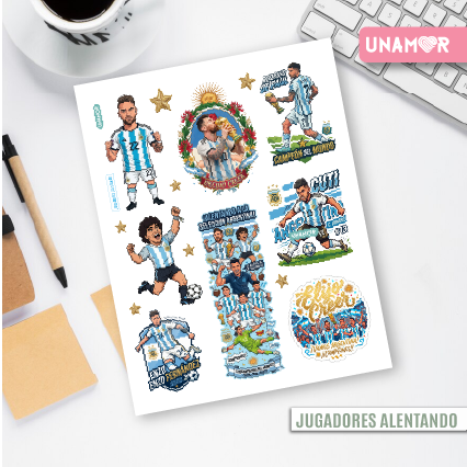 VINILO DECORATIVO - PLANCHA STICKERS JUGADORES ALENTANDO