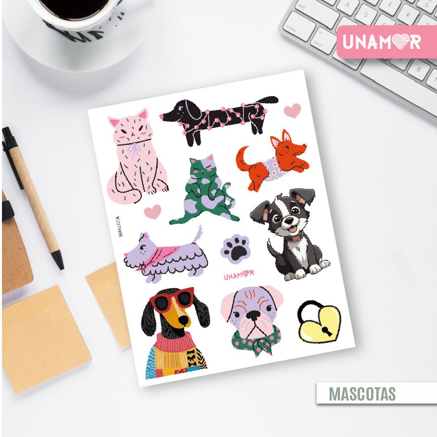 STICKERS MASCOTAS VINILO DECORATIVO - STICKER MASCOTAS